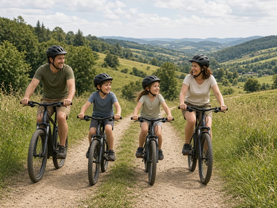 Familie pe e-bike GoVelo